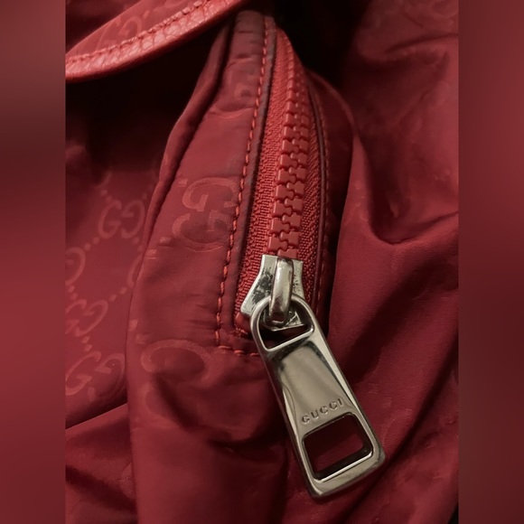Gucci Red Nylon Backpack ๐ GG Monogram - Picture 4 of 7